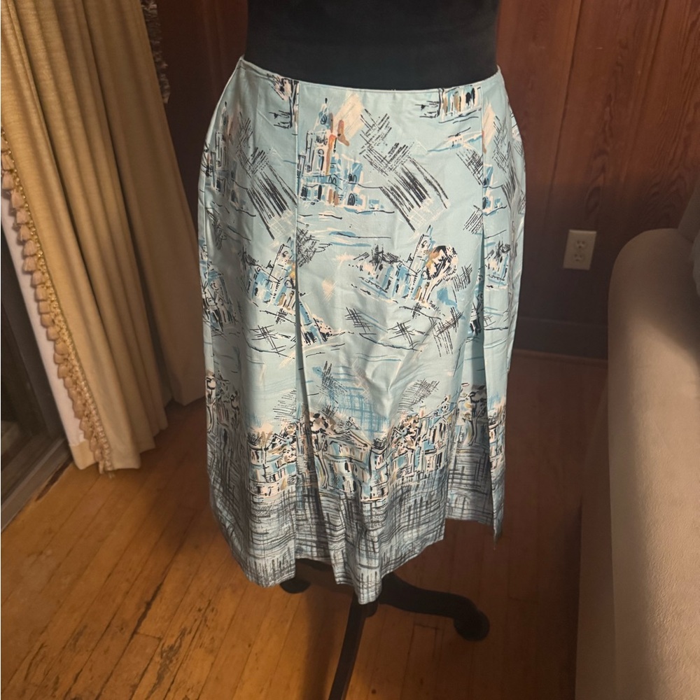 Elegant Blue Printed Skirt